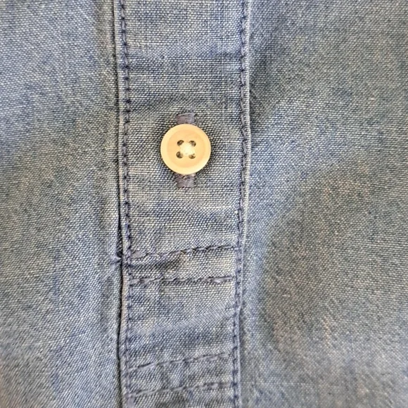 J.Crew Womens Preppy Chambray Puff Short Sleeve Button Down Tunic Blouse M - Picture 8 of 8